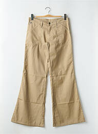 Pantalon flare taille basse taille basse beige LOIS femme