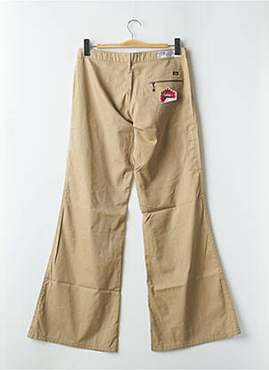 Pantalon flare taille basse taille basse beige LOIS femme