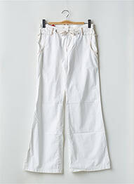 Pantalon flare fermeture zippée sous rabat avec crochet taille normale blanc MISS SIXTY femme