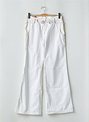Pantalon flare fermeture zippée sous rabat avec crochet taille normale blanc MISS SIXTY femme