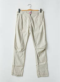 Pantalon droit fermeture zippée sous rabat boutonné taille normale beige ONE GREEN ELEPHANT femme