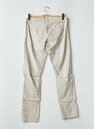 Pantalon droit fermeture zippée sous rabat boutonné taille normale beige ONE GREEN ELEPHANT femme