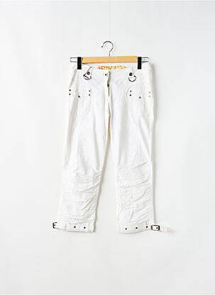 Pantacourt coupe droite taille basse blanc DOUBLE ONE PEACE femme