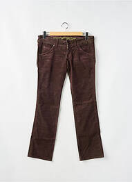 Pantalon droit fermeture zippée sous rabat boutonné taille basse violet GUESS femme