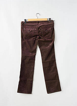 Pantalon droit fermeture zippée sous rabat boutonné taille basse violet GUESS femme