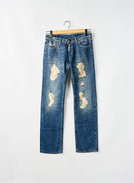 Jeans coupe droite effet usé délavé taille basse bleu KAPORAL femme