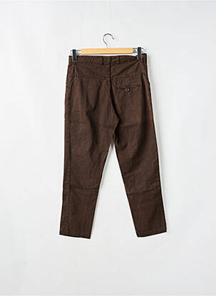 Pantalon chino tissage popeline taille haute marron KILL DEAL femme