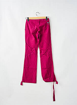Pantalon droit fermeture zippée sous rabat avec crochet taille basse rose BE YOU K femme