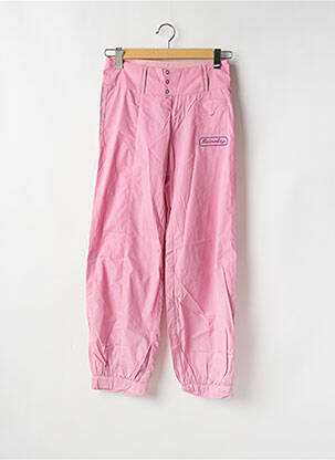 Pantalon droit tissage popeline taille basse rose BE YOU K femme
