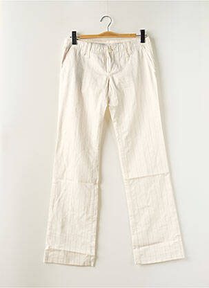 Pantalon droit tissage popeline taille normale beige FREEMAN T.PORTER femme