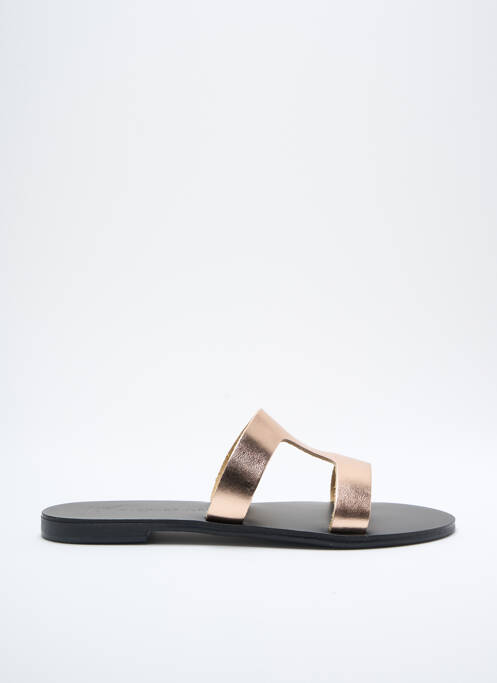 Mules/sabots matière lisse talon plat jusqu'à 3cm rose NICOLAS LAINAS femme