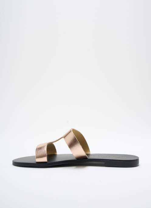 Mules/sabots matière lisse talon plat jusqu'à 3cm rose NICOLAS LAINAS femme