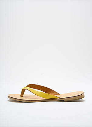 Tongs matière lisse talon plat jusqu'à 3cm jaune NICOLAS LAINAS femme