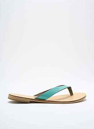 Tongs matière lisse talon plat jusqu'à 3cm bleu NICOLAS LAINAS femme