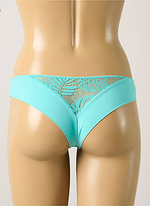 Tanga tissage dentelle bleu MORGAN femme