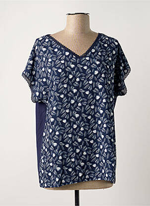 Top imprimé fantaisie manches courtes bleu DAMART femme