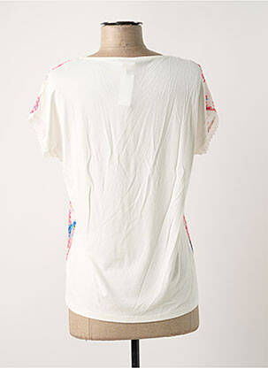 Top tissage crêpe manches courtes blanc DAMART femme
