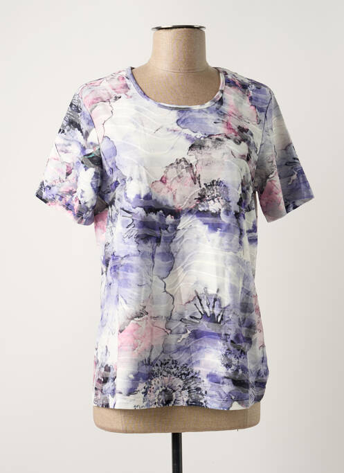 Top tissage jersey manches courtes bleu DAMART femme