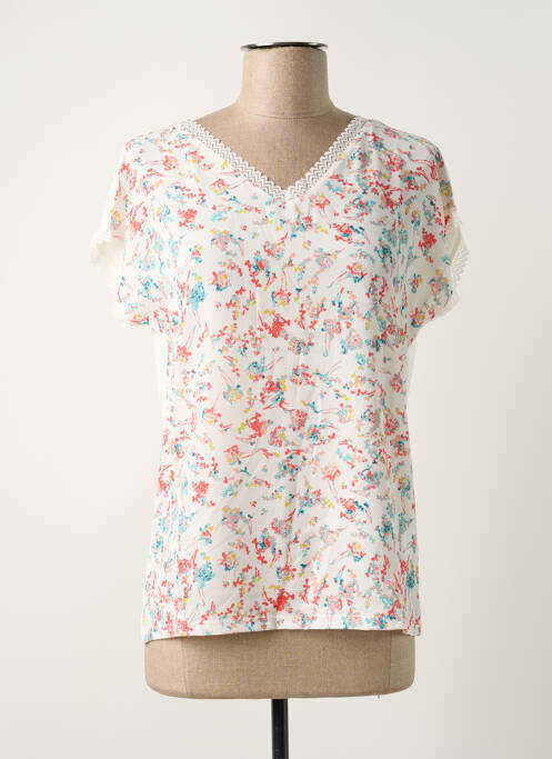 Top imprimé fantaisie manches courtes blanc DAMART femme