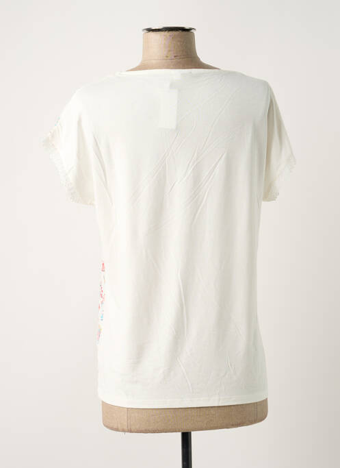 Top imprimé fantaisie manches courtes blanc DAMART femme