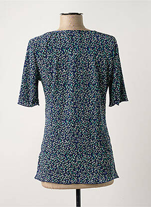 Top tissage crêpe manches courtes bleu DAMART femme