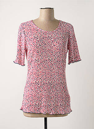 Top tissage crêpe manches courtes rouge DAMART femme