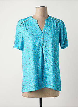 Top tissage jersey manches courtes bleu DAMART femme
