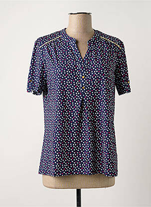 Top tissage jersey manches courtes bleu DAMART femme