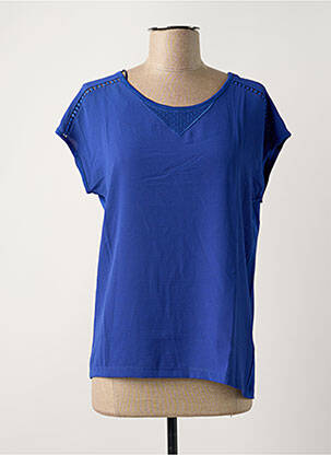 T-shirt col rond manches courtes bleu DAMART femme