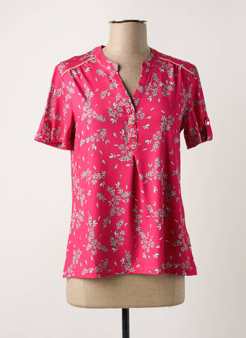 Top tissage jersey manches courtes rose DAMART femme