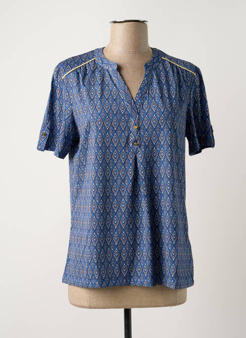 Top tissage jersey manches courtes bleu DAMART femme