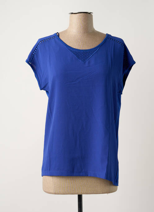 T-shirt col rond manches courtes bleu DAMART femme