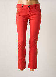 Pantalon 7/8 taille à pinces rouge DONOVAN femme