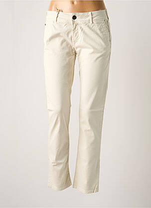 Pantalon 7/8 tissage popeline beige DONOVAN femme