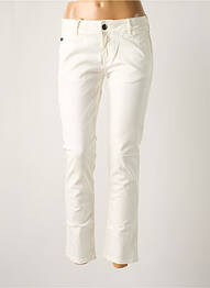 Pantalon 7/8 taille à pinces blanc DONOVAN femme