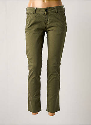 Pantalon chino taille basse taille basse vert DONOVAN femme