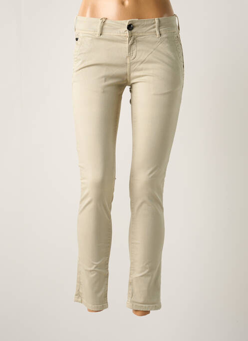 Pantalon chino taille basse taille basse beige DN.SIXTY SEVEN femme