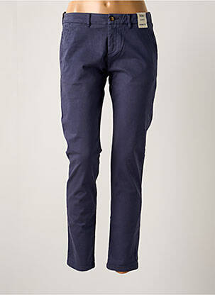 Pantalon chino taille basse taille basse bleu REIKO femme