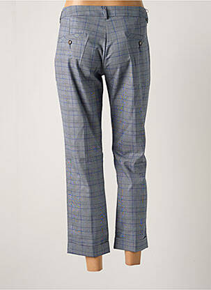 Pantalon 7/8 fermeture zippée sous rabat avec crochet taille normale bleu REIKO femme