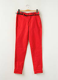 Pantalon chino tissage popeline taille normale rouge MAISON SCOTCH femme
