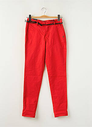 Pantalon chino tissage popeline taille normale rouge MAISON SCOTCH femme
