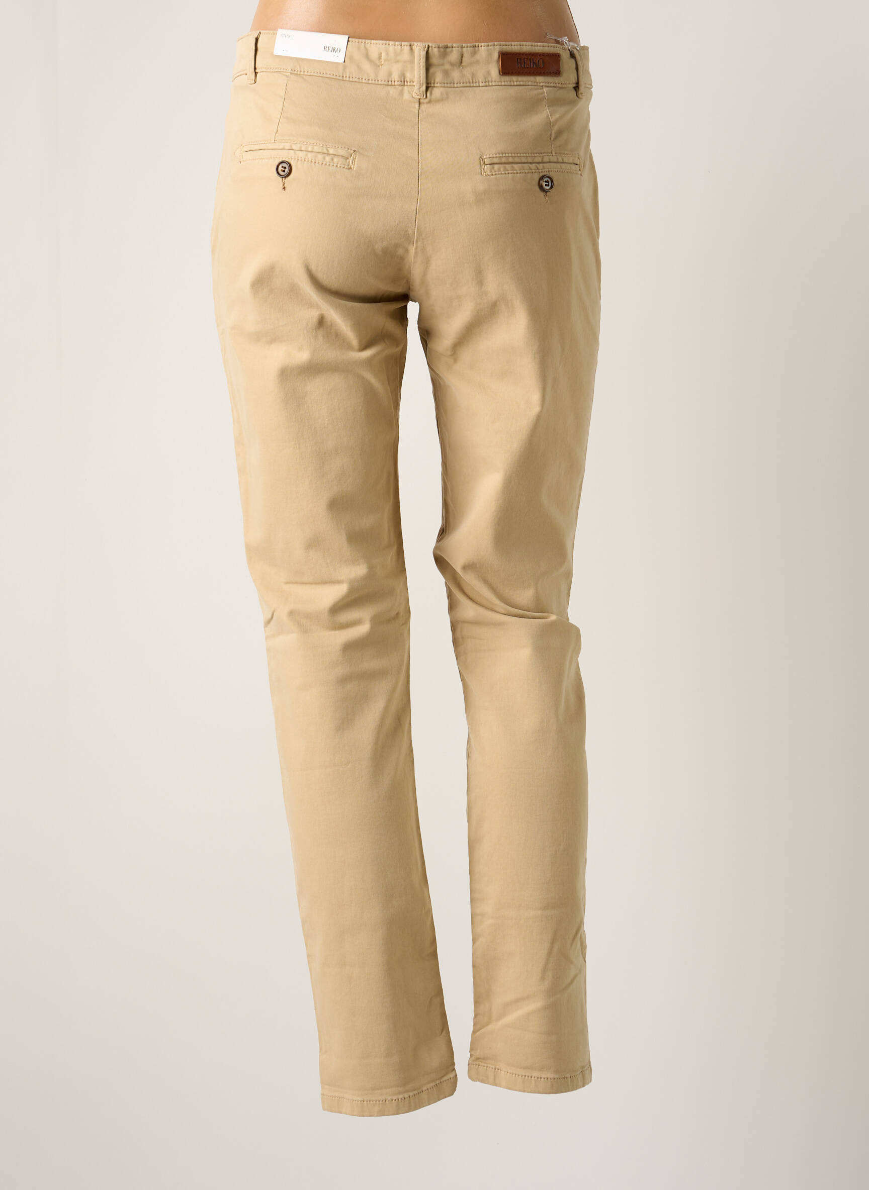 Pantalon Chino Taille Basse Beige Reiko Femme 2375523-beige0 Modz