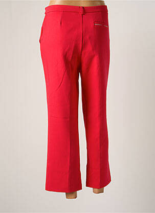 Pantalon 7/8 fermeture zippée sous rabat avec crochet taille normale rouge GRACE & MILA femme