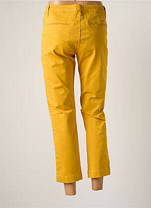 Pantalon chino broderie galons latéraux taille basse jaune MKT STUDIO femme