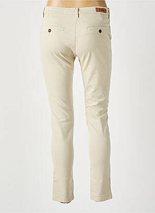 Pantalon chino tissage popeline beige REIKO femme