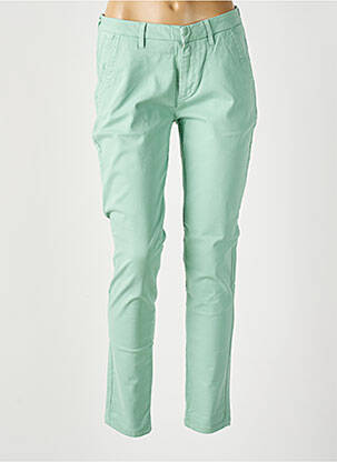 Pantalon chino tissage popeline vert REIKO femme