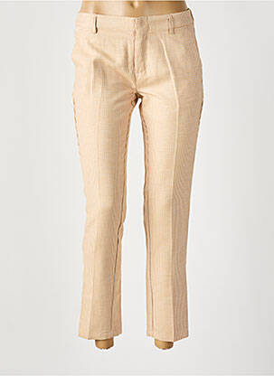 Pantalon chino poches taille haute beige REIKO femme