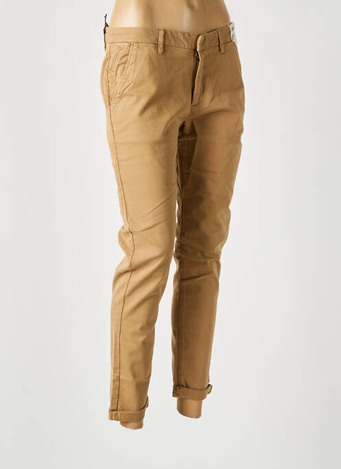 Pantalon chino marron REIKO pour femme