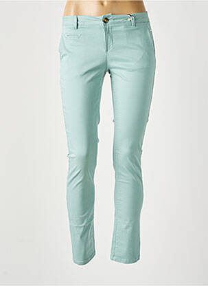 Pantalon chino fermeture zippée sous rabat boutonné bleu LAB DIP PARIS femme