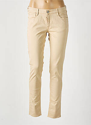 Pantalon slim beige LE TEMPS DES CERISES pour femme